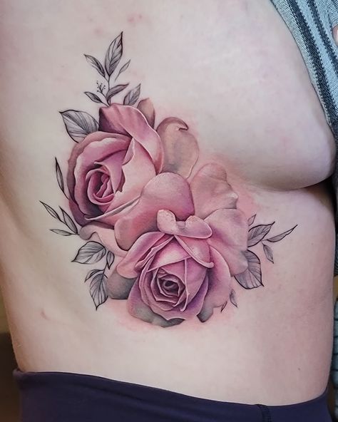 Pink Roses Tattoo, Rose Stem Tattoo, Stem Tattoo, Shoe Tattoo, Ink Tattoo Design, Red Ink Tattoo, Pink Rose Tattoos, Tattoo Over Scar, Detailed Tattoos