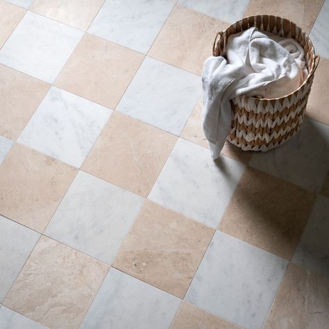 Tumbled Marble Tile, Marble Sheets, Marble Bathroom Floor, Foyer Flooring, Checkerboard Floor, Tiled Hallway, Garden Tiles, White Marble Tiles, Victorian Tiles