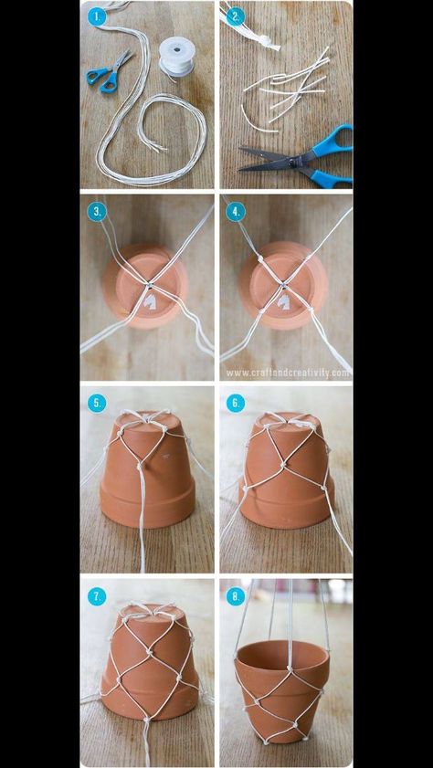 Hanging Plants Diy, Macrame Plant Hanger Tutorial, نباتات منزلية, Diy Macrame Plant Hanger, Diy Plant Hanger, Rope Crafts Diy, Diy Jar Crafts, Rope Crafts, Macrame Patterns Tutorials