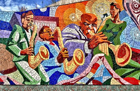 Austin Murals, Mosaic Murals, Urban Street Art, Mosaic House, Wall Paint Designs, Tile Murals, Chalk Art, Public Art, Austin Texas