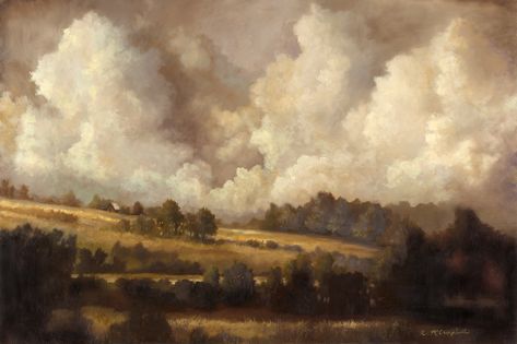 I loved painting this landscape because it gave me great joy to do it. Old Cloud Painting, Painting Wallpaper Computer, Classic Art Landscape, Romanticism Landscape Paintings, Laptop Painting Wallpaper, Baroque Landscape Painting, Classical Art Landscape, Oil Painting Background Landscape, Romanticism Art Landscape