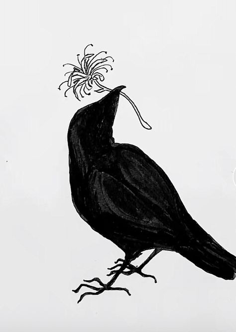 Black Crow Tattoos, Simple Cat Tattoo, Line Art Simple, Tato Flash, Cat Tattoo Ideas, Crow Tattoo Design, Tattooed Lady, Sticker Inspiration, Black Bird Tattoo