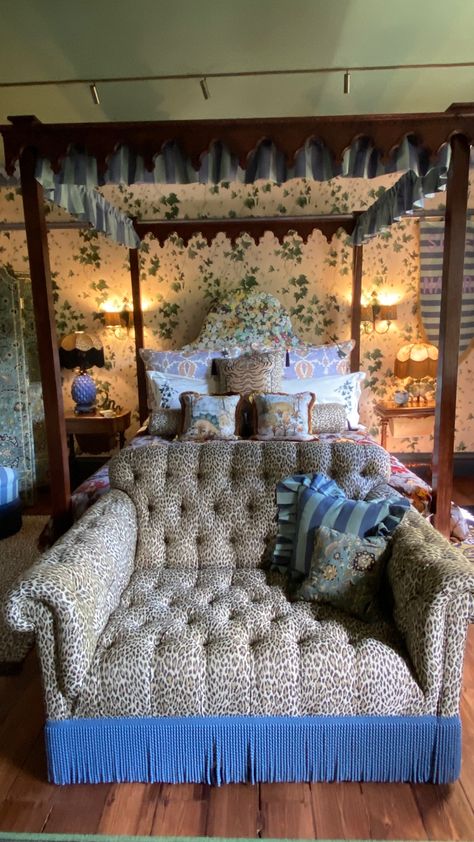 Floral And Leopard Bedroom, Leopard Print Curtains, Cheetah Print Bedding, Maximalist Bedroom, Castle Home, Room Stuff, Maximalist Decor, Cute Room Ideas, Printed Curtains