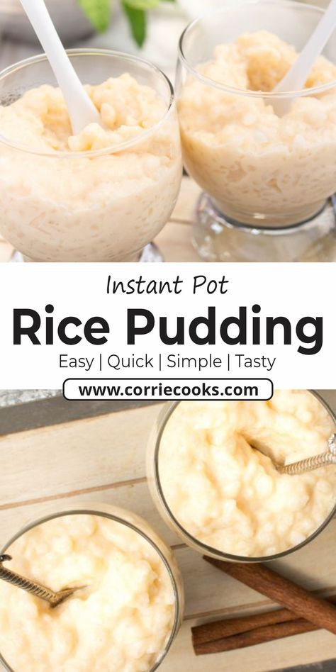 Rice Pudding Pressure Cooker, Instant Pot Rice Pudding, Pressure Cooker Desserts, Instant Pot Rice, Pressure Cooker Rice, Rice Pudding Recipes, Bbq Pitmasters, Rice Pudding Recipe, Rice Recipes For Dinner