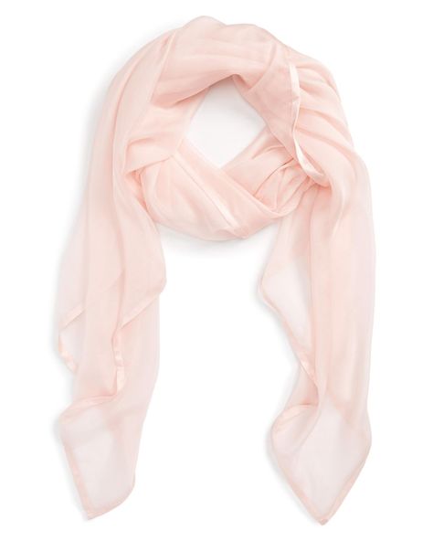 Nordstrom - Pink Satin Border Silk Chiffon Scarf - Lyst Silk Chiffon Scarves, Satin Scarf, Nordstrom Women, Cowl Knitting Pattern, Pink Scarf, Stole Scarf, Scarf Silk, Column Gown, Pink Scarves