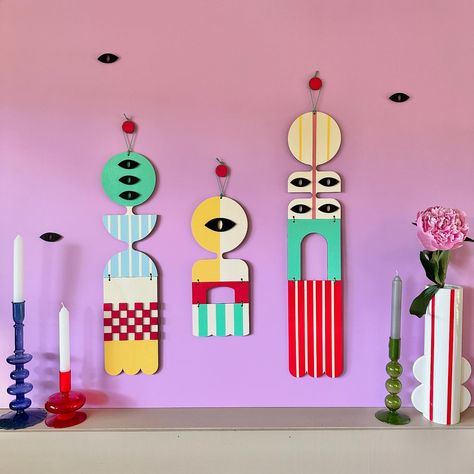 We’ve been inspired by @dunelmuk and their bold and beautiful home decor. These dopamine inducing wall hangings are a great way to brighten up and liven up a space. Each piece is hand painted and made by myself in Milton Keynes, England. Link in bio ❤️💙💛 #dopaminedecor #bolddecor #maximalistdecor #funkyhomedecor #affordablewallart #etsy #vibrantart #etsyshop #homedecor #wallhanging #interiordesign #colourfulhome #funhomedecor #happydecor Modern Art Gallery Wall, Pop Art Decor, Modern Art Gallery, Maximalist Wall, Maximalist Wall Art, Small Wall Hangings, Pop Art Style, Milton Keynes, Gallery Wall Set