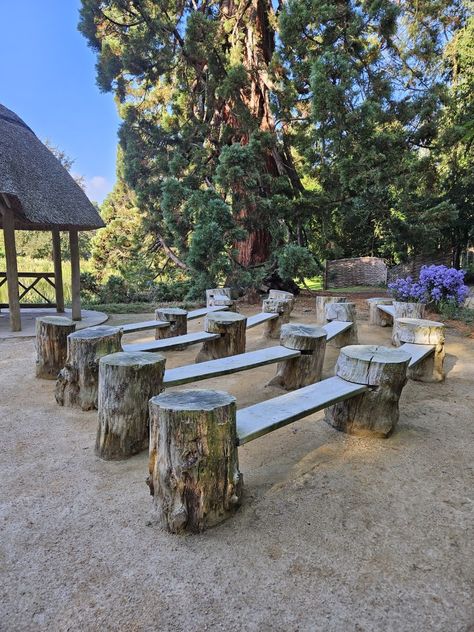 Seating area Forest Seating Area, Forest Backyard, Weird Ideas, Outside Seating Area, View Point, Sensory Garden, Waldorf School, Dance School, Garden Seating