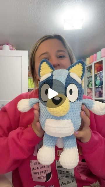 Crochet Bluey Free Pattern, How To Crochet Bluey, Free Crochet Bluey Patterns, Bluey Amigurumi Free Pattern, Bluey Crochet Ideas, Free Crochet Bluey, Bluey Crochet Free Patterns, Crochet Bluey Amigurumi Free Pattern, Bluey Bingo Crochet Pattern Free