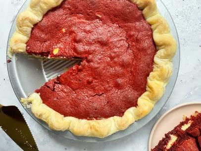 Red Velvet Pie Recipe, Red Velvet Pie, Erin Jeanne Mcdowell, Velvet Recipes, Velvet Desserts, Cookie Dough Pie, Red Velvet Desserts, Red Velvet Recipes, Strawberry Pretzel Salad