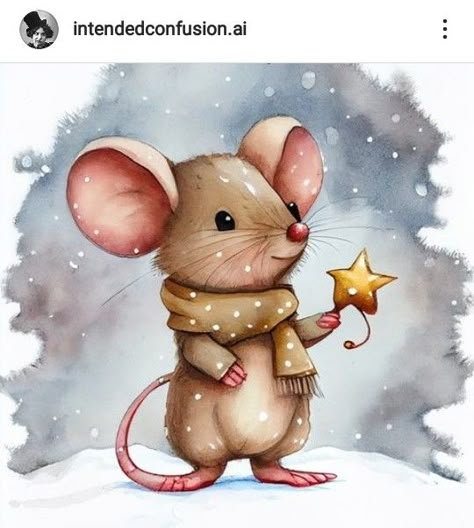 Maus Illustration, Woodland Animal Art, Animal Art Projects, Arte Doodle, Mouse Illustration, Mouse Drawing, Christmas Memes, Christmas Candle Decorations, Christmas Rock