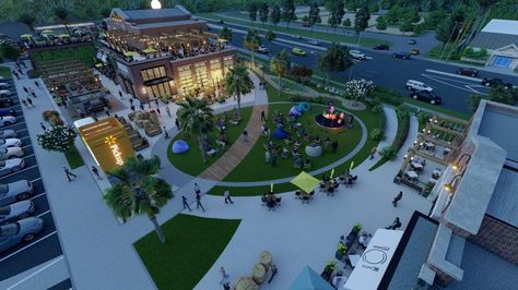 Walmart Becomes The Mall With Community-Centric Town Centers Social Housing Architecture, Rural Land, New Urbanism, Community Halls, Community Activities, Community Living, Restaurants Food, Community Space, New Restaurant