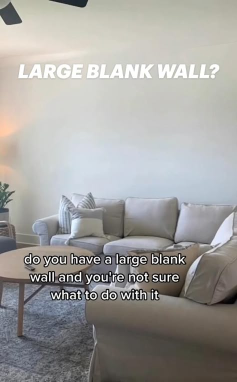 Here are some tips on how to decorate if you have a large blank wall :) Credit to @oliveandoakhome Decorate A Blank Wall, Texas Living Room, Blank Wall Ideas, Large Blank Wall, Wall Molding Living Room, Mission Hill, Large Wall Decor Living Room, Big Blank Wall, Black Molding