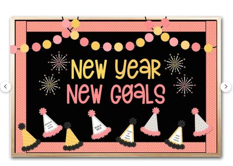 New Year’s Resolution Bulletin Board, New Years Bulliten Board, New Year Display Boards, New Year New You Bulletin Board, 2024 Bulletin Board, New Year School Board Decoration, New Year Classroom Bulletin Boards, New Years Classroom Bulletin Boards, New Years Bulletin Board Ideas For Work