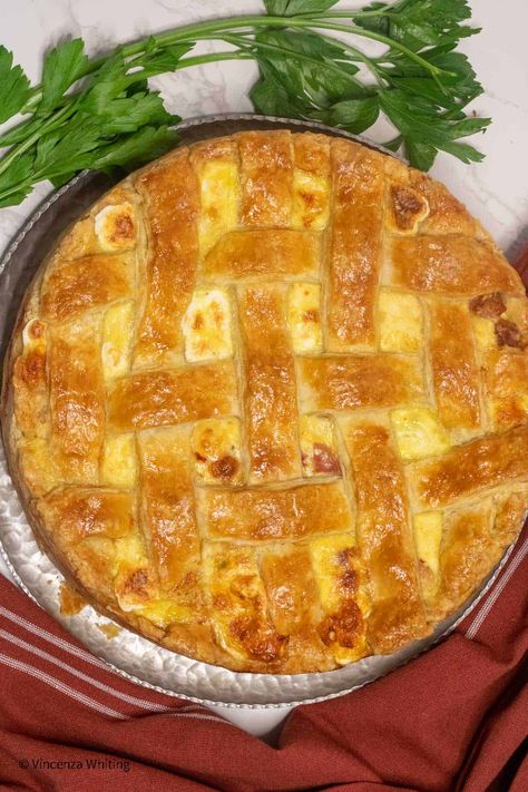 Pizza Rustica Italian Recipe, Italian Easter Pie, Easter Pie, Pizza Rustica, Italian Easter, Italian Recipe, Pastry Crust, Provolone Cheese, Cured Meats