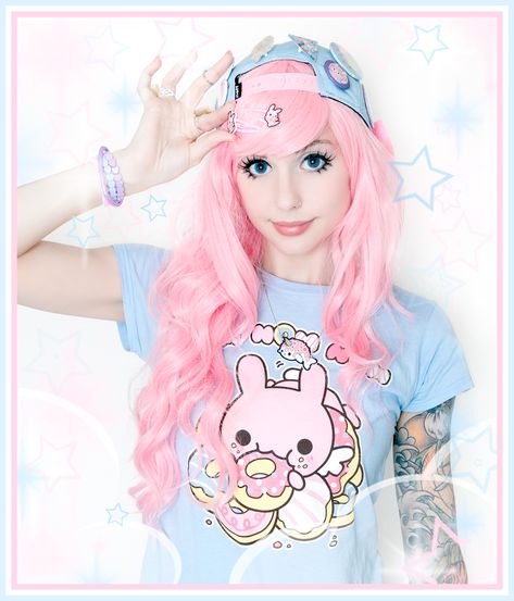 Alexa Poletti, Tasty Peach, Kawaii Pastel Goth, Peach Shirt, Pastel Goth Fashion, Kawaii Goth, Kawaii Harajuku, Pastel Outfit, Super Kawaii