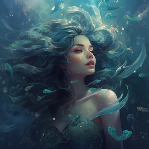 #siren #art #digitalart #ai #mermaid #blue Sea Goddess Fantasy Art, Siren Profile Picture, Mermaid With Blue Hair, Mermaid Siren Fantasy Art, Mermaid Portrait Art, Goddess Of Water Fantasy Art, Siren Fantasy Art Dark Mermaid, Blue Hair Mermaid Art, Fantasy Siren Art