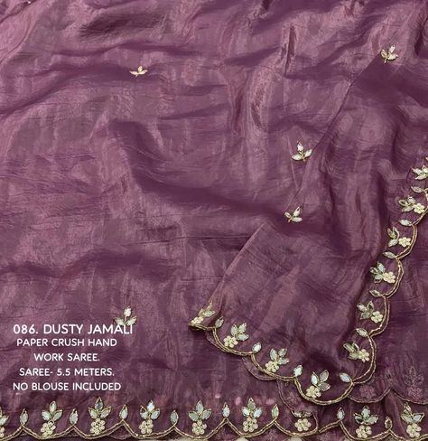 Exclusive Arrival🌻 Fabric:- soft paper silk type woven crush saree. beautiful hand work embroidery c-pallu. No blouse included. *Note*:- No blouse included for best look pair handwork or banarsi silk blouse Code:PP123567821508 Crush Saree, Work Crush, Saree Beautiful, Hand Work Embroidery, Indian Suits, Work Sarees, Bollywood Saree, Hand Work, Pink Saree