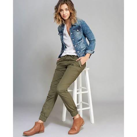 Almost Famous™ Zip Pocket Cargo Joggers ($30) ❤ liked on Polyvore featuring pants, olive, army green pants, cotton pants, woven pants, jogger pants and elastic waist pants Olive Pants Outfit, Army Green Pants, Olive Pants, Joggers Outfit, Looks Black, Green Pants, Casual Work Outfits, Looks Chic, Mode Inspiration