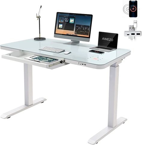 Lift Desk, Standing Desk Height, Desk With Drawer, Height Adjustable Desk, Electric Standing Desk, Stand Up Desk, Desk Height, Glass Desk, Adjustable Standing Desk