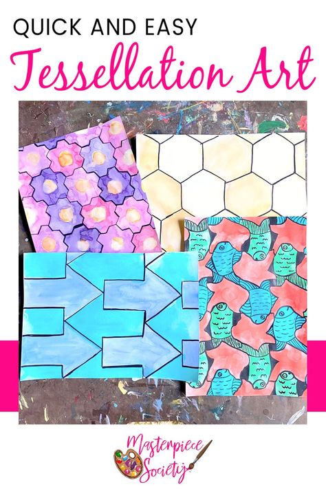 Bring art and math together with this fun tessellation art project. It’s a great way to explore patterns, tiling, and geometry! Easy Tessellation, Repetition Art, Math Art Projects, Tessellation Art, Art And Math, How Draw, Art Supplies List, 7th Grade Art, Middle School Art Projects