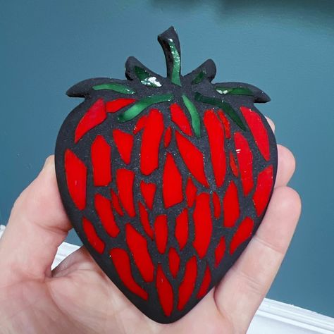 I’ve been working on some smaller pieces to become magnets. Here’s a cute little strawberry I just finished. 🍓 . . . #mosaicart #stainedglass #mosaicartist #artistsoninstagram #etsyshop #summervibes #handmadeart #mosaics Strawberry Mosaic, Mosaic Art, Handmade Art, Summer Vibes, Stained Glass, Mosaic, Magnets, Etsy Shop, On Instagram