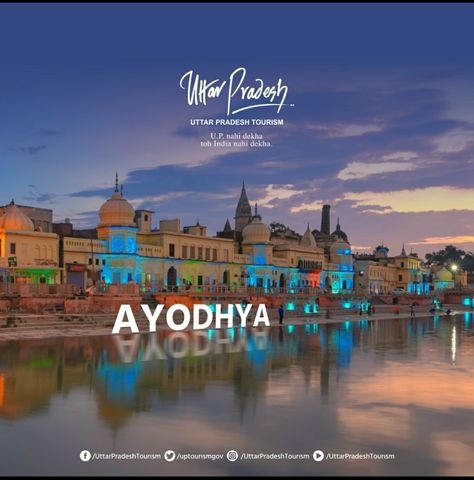 The series of beautiful ghats on the bank of river Saryu are among most attractive tourist sites in Ayodhya.  Millions of devotees and pilgrims take a holy dip in the river during religious festivals or fairs.  #Ayodhya #UPTourism #UmmazingUP Shree Hari, Imperial City, Meldi Ma Hd Photo, Digital Campaign, Tourist Sites, Pose Style, Frame Gallery, Photo Frame Gallery, Photo Pose Style