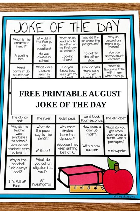 Joke For The Day, Class Jokes Student, Back To School Jokes For Kids, November Jokes For Kids, Joke Of The Day For Kids, Lunch Box Jokes For Kids Free Printable Fall, Classroom Jokes, Joke Of The Week, Parents Meeting