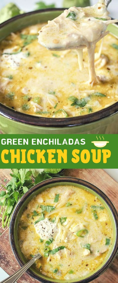 Green Chicken Enchilada Soup, Enchiladas Chicken Soup, Green Enchiladas Chicken, Green Enchilada Chicken Soup, Chicken Soup Keto, Green Enchiladas, Enchiladas Chicken, Slow Cooker Mexican, Keto Slow Cooker