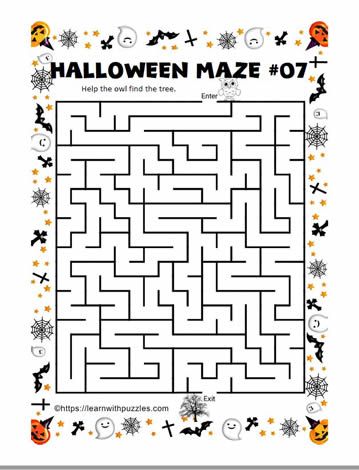 Halloween Mazes Set-06 Halloween School Crafts, Mazes For Kids Printable, Autumn Puzzle, Halloween Maze, Word Search Puzzles Printables, Halloween Puzzles, Printable Mazes, Science Puzzles, Mazes For Kids