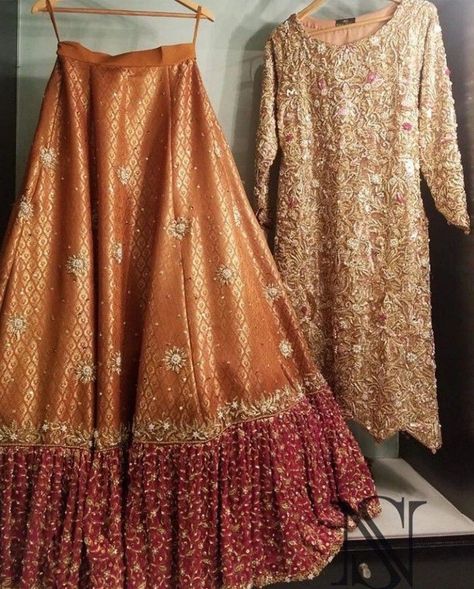 Farshi Lehnga Pakistani Bridal, Mayon Dress, Gharara Designs, Dress Designing, Latest Bridal Dresses, Asian Bridal Dresses, Bridal Dresses Pakistan, Womens Trendy Dresses, Pakistani Wedding Outfits