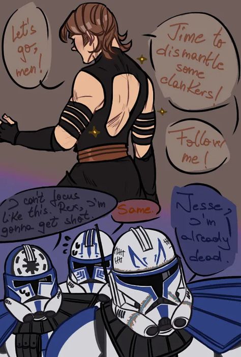 Clone Wars Art, Swap Au, Anakin Vader, Star Wars Anakin, Clone Troopers, Star Wars Facts, Star Wars Jokes, Star Wars Drawings, Star Wars 2