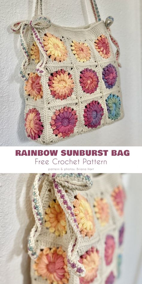 Summer Bag Ideas Crochet Bag Pattern Free, Crochet Handbags Patterns, Pola Sulam, Crochet Purse Patterns, Crochet Tote Bag, Modern Crochet, Summer Bag, Bag Ideas, Crochet Tote