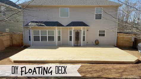 DIY Ground Level Floating Deck Ground Level Deck, Building A Floating Deck, Deck Diy, Floating Deck, Building A Porch, Patio Deck Designs, Deck Designs Backyard, Pergola Design, Deck Designs