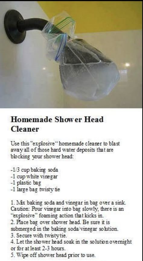 Shower Head Cleaner, Homemade Cleaning Products, Cleaning Tricks, Homemade Cleaning, Household Cleaning Tips, Diy Cleaners, Cleaners Homemade, Cleaning Recipes, Cleaning Organization