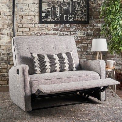 Christopher Knight Home Calliope Buttoned Fabric Reclining Loveseat (Light Gray Tweed) Oversized Recliner, Loveseat Recliners, Reclining Loveseat, Rocker Chairs, Baxton Studio, Christopher Knight, Noble House, Christopher Knight Home, Furniture Deals