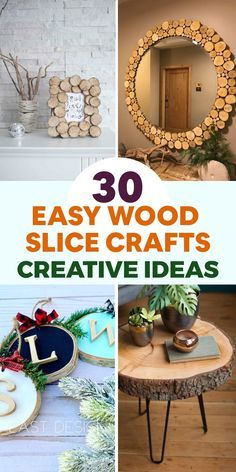 Not everything with bright colors, glitter, and tons of pizzazz will become impressive crafts. Sometimes, a little rustic decor vibe will be what you are Slices Of Wood Projects, Slice Of Wood Ideas, Wood Cookies Diy Tree Slices, Diy Tree Trunk Projects Wood Slices, Wood Slice Ideas Diy, Wood Slice Projects Diy, Wood Slice Furniture, Sliced Wood Projects, Natural Wood Slices Crafts