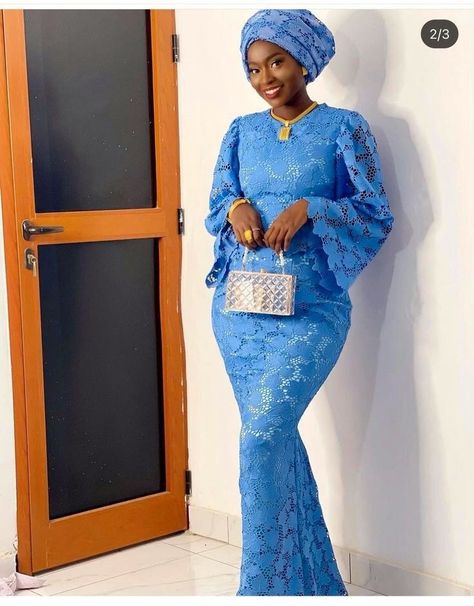 Model Dantel Robe Senegal, Afro Clothes, Asoebi Lace, Asoebi Style, Long Dres, Nigerian Lace Styles Dress, African Fabric Dress, Long African Dresses, Best African Dresses