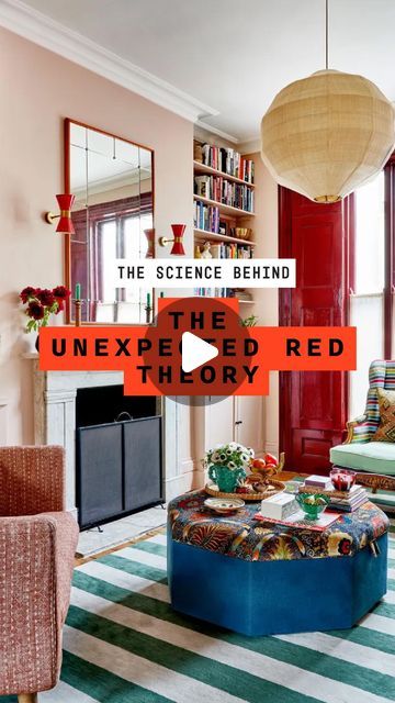 You know I love any trend that tells us to add MORE COLOR to our homes. (Especially my favorite color!) So let’s talk about why it work... | Instagram Pop Of Red Interior Design, Unexpected Red Theory Interior Design, Unexpected Red Theory, Green Color Palette Living Room, Red Side Table, Paint A Door, Red Interior Design, Red Draw, Color Palette Living Room