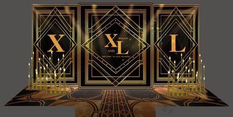 Harlem Nights, Black Gold Wedding, Gatsby Style, Bar Ideas, Birthday Decor, Ceiling Decor, Xmas Party, Psd Free Download, 18th Birthday