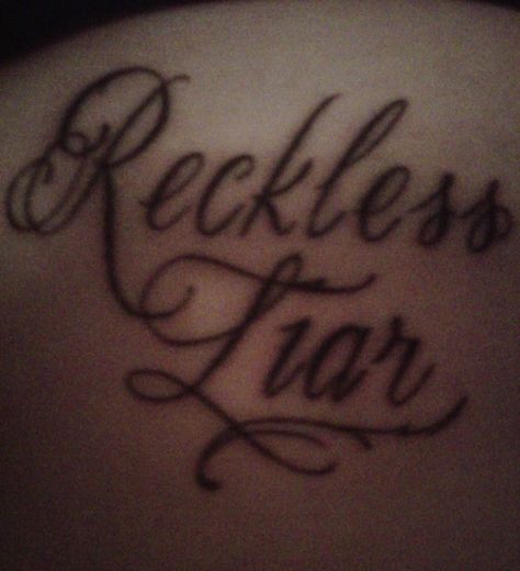 "Reckless Liar" .. Poor picture quality, but the tattoo on my ribs :) Liar Tattoo, Reckless Tattoo, Tattoo Words, Tattoo On, Tattoo Quotes, Vinyl Decals, Vinyl, Tattoos, Quick Saves