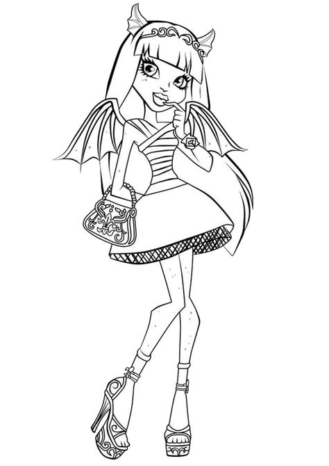 Fun Monster High coloring pages for your little one. They are free and easy to print. The collection is varied with different skill levels Monster High Coloring Pages, Monster High Coloring, High Coloring Pages, Strawberry Shortcake Coloring Pages, Monster High Birthday Party, Coloring Pages For Teenagers, Rochelle Goyle, Dragon Coloring, Monster High Pictures