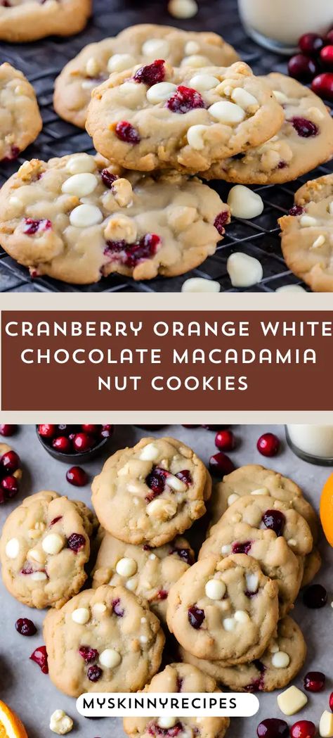 Indulge in a burst of flavor with these Cranberry Orange White Chocolate Macadamia Nut Cookies! 🍊🍪 Perfectly balanced with tart cranberries, zesty orange, creamy white chocolate, and crunchy macadamia nuts, these cookies are a delightful treat for any occasion. Bake a batch and savor the deliciousness! #CookieRecipes #CranberryOrange #myskinnyrecipes White Chocolate Cranberry Macadamia Nut, White Chocolate Macadamia Nut Cookies Cranberries, White Chocolate Cranberry Macadamia Nut Cookies, Recipes With Macadamia, Cranberry Cookies White Chocolate, Cranberry Macadamia Nut Cookies, White Chocolate Chip Macadamia Nut Cookies, Delicious Discoveries, Cranberry Cookies Recipes