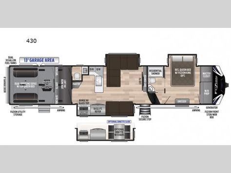 Toy Hauler Rv Floor Plans, Toy Hauler Floor Plans, Camping Goals, 5th Wheel Living, 5th Wheel Toy Hauler, Toy Hauler Rv, Toy Hauler Camper, Camper Flooring, Rv Upgrades