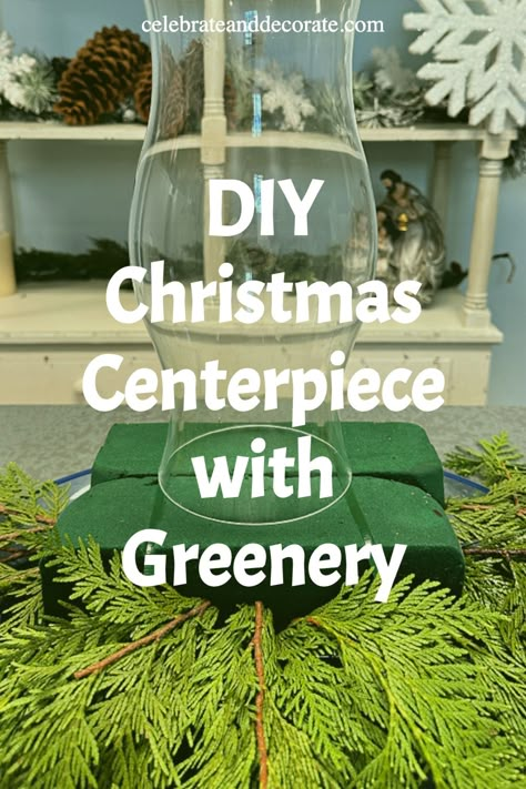 DIY Christmas Centerpiece with Greenery Christmas Centerpieces Greenery, Christmas Magnolia Centerpiece, Simple Diy Christmas Centerpieces, Evergreen Centerpiece Christmas, Live Greenery Christmas Decorations, Natural Christmas Centerpieces, How To Make A Christmas Centerpiece, Simple Christmas Centerpieces Diy, Fresh Greenery Christmas Decor