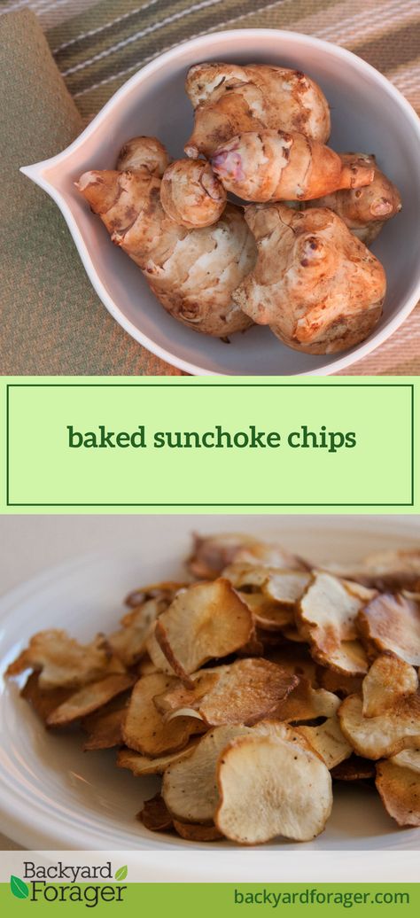 Baked Sunchoke Chips: Recipe - Backyard Forager Making Healthy Choices, Produce Recipes, Foraging Recipes, Csa Recipes, Just Eat It, Chips Recipe, Dinner Appetizers, Food Sensitivities, Salty Snacks