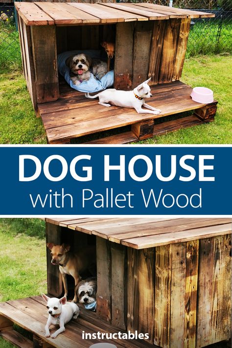 Build Dog House Outdoor, 2x4 Dog House Diy, Diy Dog House With Porch, Wood Dog House Outdoor, Wood Pallet Dog House, Lean To Dog House, Dog House From Pallets Diy, Diy Easy Dog House, Diy Doghouse Outdoor Easy