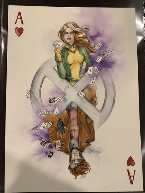 Rogue and Gambit - Stephanie Lavaud Comic Art Gambit Tattoo, Xmen Tattoo, Rogue And Gambit, Rogue Xmen, Marvel Rogue, Rogue Gambit, Marvel Xmen, Matching Tattoo, Art Gallery Room