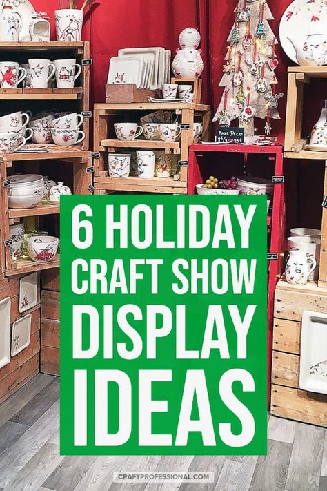 6 holiday craft show display photos. Get your craft booth ready for Christmas markets with ideas from these beautiful, festive craft fair displays. #christmasmarket #christmasdisplay #craftfair #craftshow #craftprofessional Winter Vendor Booth Ideas, Christmas Craft Show Display Ideas, Christmas Craft Fair Displays Booth Ideas, Christmas Craft Fair Booth Display Ideas, Holiday Bazaar Booth Ideas, Christmas Craft Market Display, Christmas Craft Show Booth Display Ideas, Christmas Pop Up Shop Display Ideas, Holiday Vendor Booth Ideas