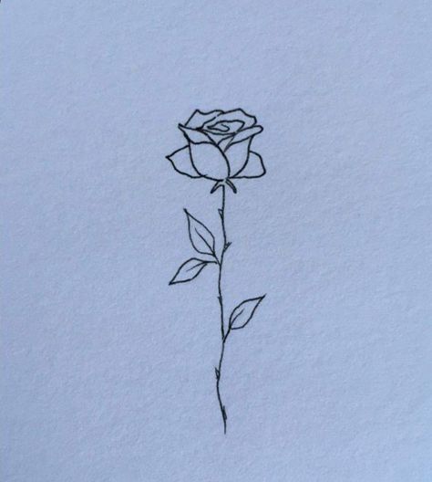 Tiny Rose Drawing, Basic Rose Tattoo, Pretty Rose Tattoos, Dainty Rose Tattoo Simple, Minimal Tattoo Rose, Mini Tattoos Rose, Rose Simple Tattoo, Small Rose Tattoo Simple, Rose Tattoo Minimalist