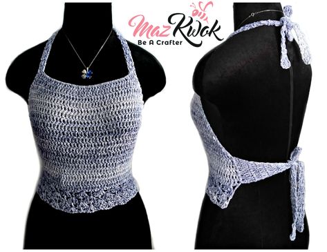 Crochet Halter Top Pattern, Halter Top Pattern, Halter Pattern, Crochet Halter Top, Mode Crochet, Easy Crochet Projects, All Free Crochet, Crochet Summer Tops, Pattern Simple